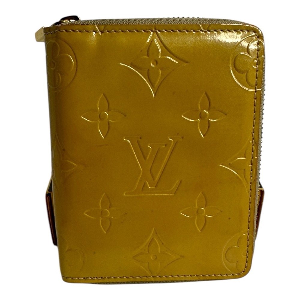 Louis Vuitton Yellow Vernis Patent Leather Bi-fold Zip Around Wallet BJ1909 - Picture 1 of 13